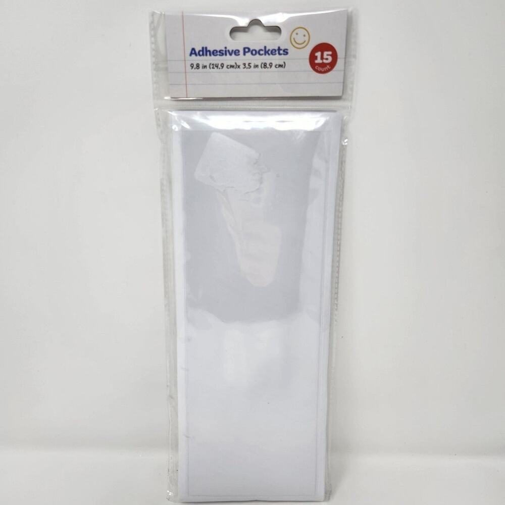 Adhesive Pockets Large Rectangle 15 Count